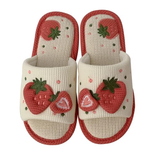 Coquette Strawberry Slippers for Women Men | Comfortable Lightweight Casual House Shoes | Ultra-soft Non Slip Thick Sole Platform | Matching Gift for Couples, Mother's Day's Gifts