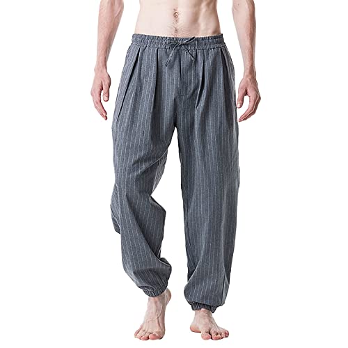 FGUUTYM Pantalones de entrenamiento para hombre, holgados, largos, a rayas, de secado rápido, para jóvenes, elásticos, antidesgarros, parkour, pantalones deportivos, largos, transpirables, de secado