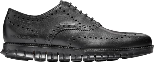 Cole Haan Sapato Oxford masculino Zerogrand Wing Ox, Preto furo