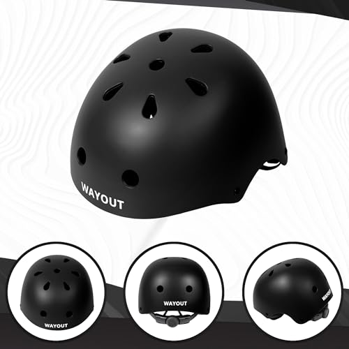 Wayout Sports - Casco Deportivo Unisex - Jóvenes y Adultos (Medium, Negro) - imagen 4
