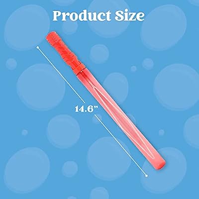 JOYIN 24 Pack 14.6 Big Bubble Wands Bulk (2 Dozen) for Summer Toy, Outdoor/Indoor Activity Use, Easter, Bubbles Party Favors Supplies for Kids