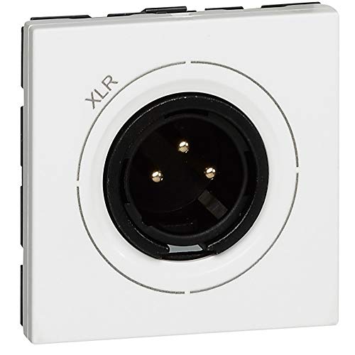 Toma de audio XLR macho Legrand Mosaic 078756 blanca 2 módulos
