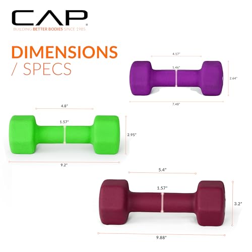 Image of CAP Barbell Neoprene Dumbbell Weights Pairs & Sets | Color Series