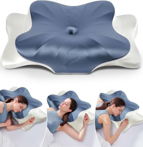 Image of DONAMA Cervical Pillow for Neck and Shoulder Pain Relief, Cooling Contour Memory Foam Pillow, Dual-Height Ergonomic Neck Support Pillow for Side Back Stomach Sleepers with Removable Pillowcase