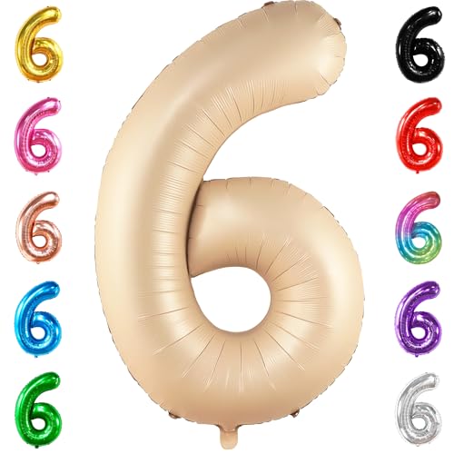 Image of KatchOn Caramel Number 6 Balloon 40 Inch