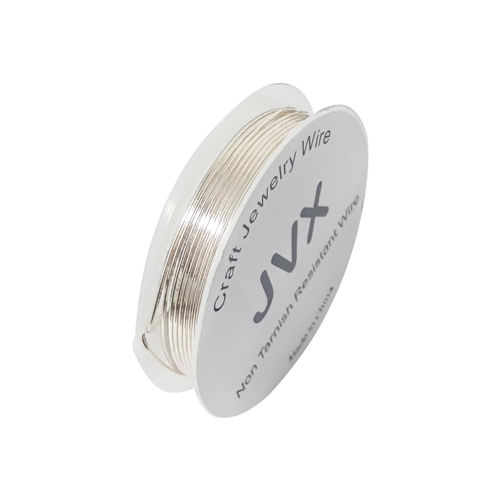JVX 24 Gauge 6 Meter Non Tarnish Resistant Copper Wire for Jewelry Beading and Craft Wire Silver Color