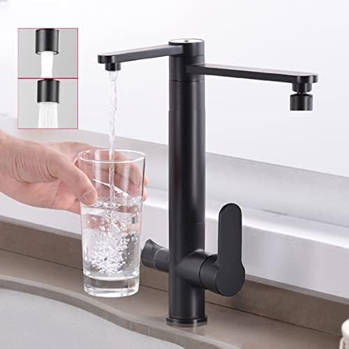 Robinet purificateur d'eau 3 en 1 Mitigeur Cuisine Noir Évier - 2