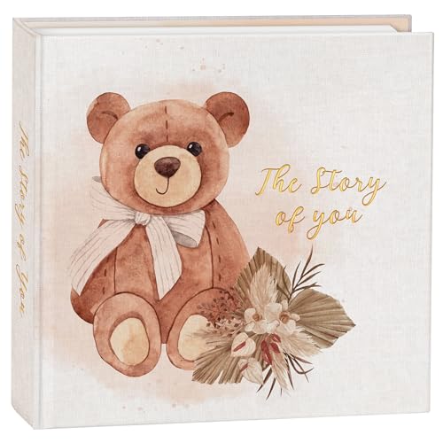 Image of Elegant Design Baby Memory Book for Boy or Girl, Baby 5 Years Journal with Keepsake Sleeve, First Time Mom must have with 24 Baby Milestone Stickers, Scrapbook or Photo Album.