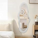 BST FURNH Small Cloud Mirror Unique 44X21 Inch Full Length Wall Mounted Mirror Tall Mirror Full Body Floor Length Mirror Dressing Body Mirror Frameless Mirror for Bedroom Bathroom Living Room