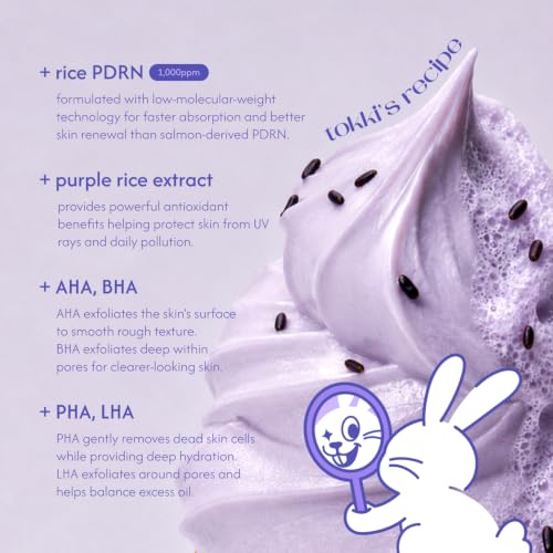 Image of Purple Rice PDRN Bubble Mask | Pore Clarifying Cleanse| Gentle Exfoliation | Clogged Pores & Rough Texture | Vegan Korean Skincare | AHA + BHA + PHA + LHA | 1.69 oz (50 g)