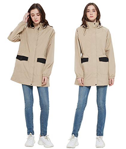 [アオキ アウトドア ] マウンテンパーカー レディース レインコート レインウェア ゴルフレインウェア 防水 ウインドブレーカー 軽量 ポンチョ 通勤 通学  釣り カーキ M