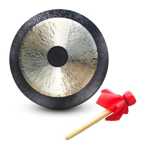 27.6 Inch (70cm) Chau Gong – Traditional Chinese Bronze Gong with Mallet & Hanging Rope (for Meditation & Decor)