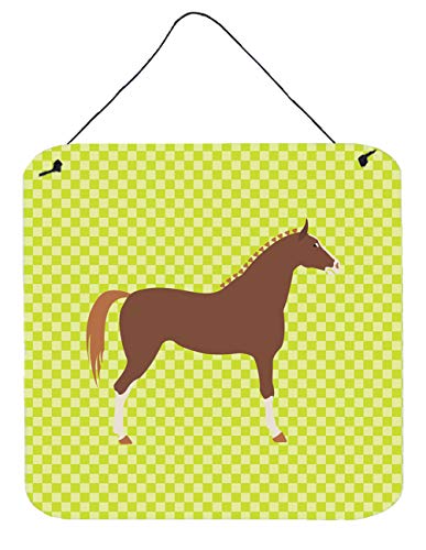 Caroline's Treasures BB7735DS66 Hannoverian Horse Green Wall or Door Hanging Prints Aluminum Metal Sign Kitchen Wall Bar Bathroom Plaque Home Decor, 6x6, Multicolor
