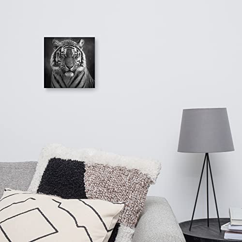 Toile tigre noir et blanc tableau décoration murale moderne salon