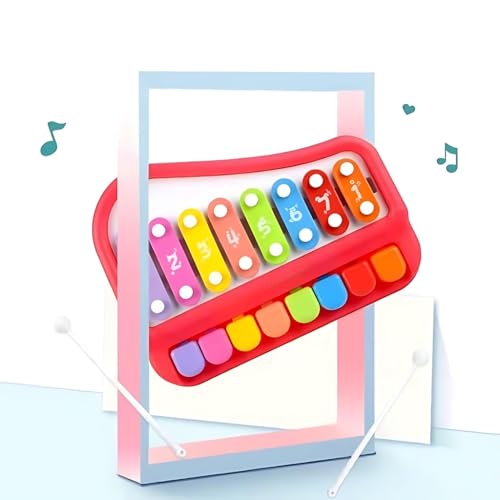 Image of 2 in 1 Piano Xylophone for Kids| Musical Toys for Kids Aged 1-3 Years Old, Multicolored Keyboard, Preschool Educational Musical Learning Toy for Baby Girls Boys