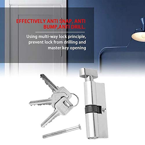 Cerradura de cilindro de aluminio de 70 mm con 3 llaves 4