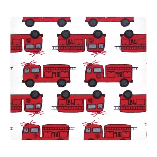 Image of Hudson Baby Infant Boys Cotton Flannel Receiving Blankets 4-Pack, Fire Truck, One Size