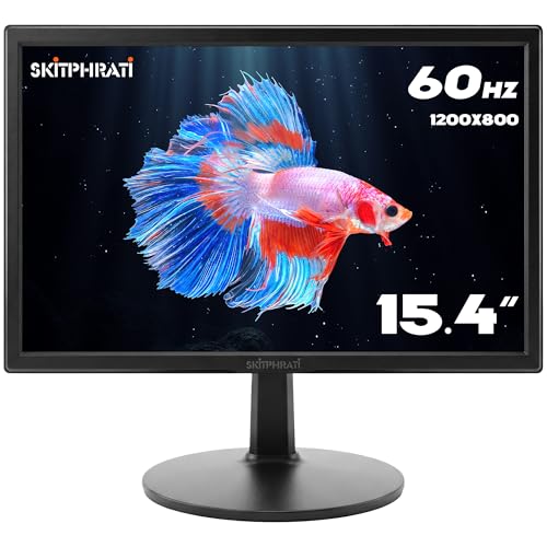 SKitphrati 15.4-inch Monitor 1200x800 Resolution PC Monitor with HDMI, VGA, 60Hz Refresh Rate, VESA...