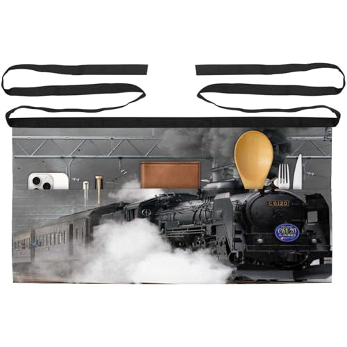 Tabliers courts de chef avec 3 poches lot de 3 design rétro multicolore - 2