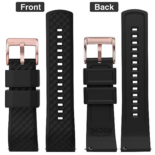 Image of Ritche Christmas Gift Silicone Watch Bands 18mm 20mm 22mm 24mm Quick Release Rubber Watch Bands for Men, White Elephant Gifts, Stocking Stuffers For Men