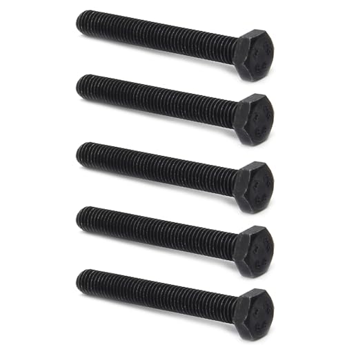 Image of 5pcs Hex Bolts, M8-1.25X60mm Carbon Steel Grade 8.8 External Hex Head Screw Bolts Metric Thread Hexagon Bolts Fastener, Black Hex Bolts