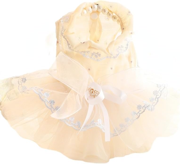 AZA Dog Wedding Dresses for Small Dogs Skirt Lolita Clothes Cat Princess Costume Waltz Pet Girl Cute Star Coat Outfits Summer Costumes (XL,Blue)