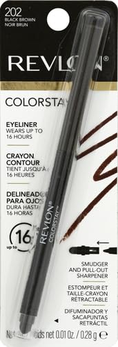Image of REVLON ColorStay Pencil Waterproof Eyeliner, Smudge-Proof, Eye Makeup with Built-In Sharpener, 202 Black Brown, 0.01 oz (Pack of 12)