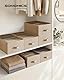SONGMICS Kleiderschrank-Organizer 4er Set, Aufbewahrungsbox 6 Fächer, Schubladen-Ordnungssystem, Ordnungsboxen faltbar, 42 x 30 x 17 cm, für Hosen, Kleidung, sandbeige RUS009K01