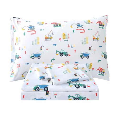 FEKOHIPY Ensemble draps reine garçons camions 4 pièces