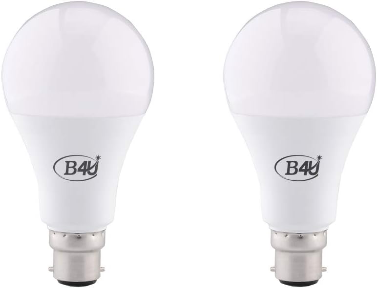 B22 LED Light Bulb Warm White - Bayonet Cap Light Bulbs 9W 910LM Equivalent 60W A19 Golf Ball Bulb, Soft Warm Light 2700K, Frosted, Pack of 2, by Brightfour