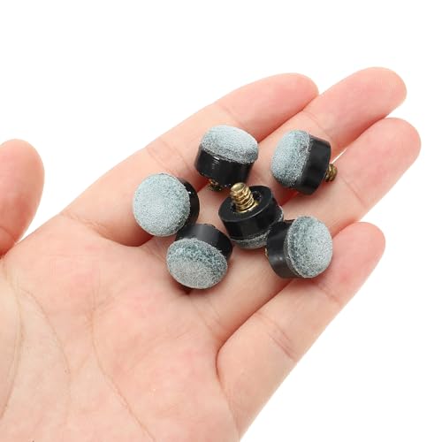 PATIKIL 10mm Dia Screw-on Pool Cue Tips, 20 Set Snooker Billiard Cue Stick Tips Replacement with Pool Cue Ferrules, Grey - Image 4