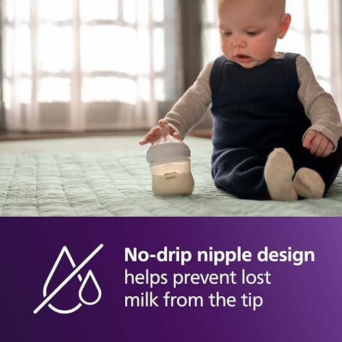 Image of Philips Avent Natural Baby Bottles with Natural Response Nipples (Slow Flow,Flow 2),4oz,SCY900 /04,4 Count (Pack of 6)