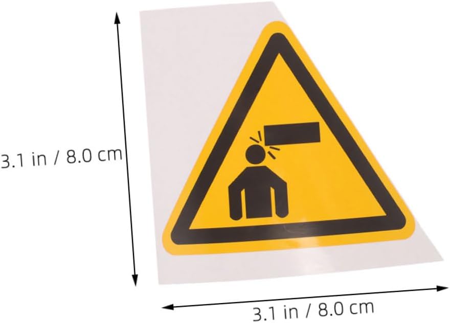 Triangle Watch Your Head Warning Sign Stickers for Machine Equipment 4pcs