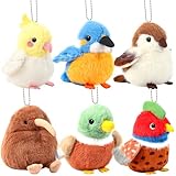 Niceup 4.5in Bird Small Stuffed Plush Animals Mallard Duck Cockatiel Kiwi Kingfisher Pheasant Sparrow Stuffies Cuddly Bead Bag Sensory Toy for Easter Basket Stuffer