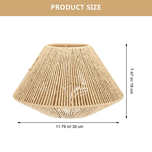 Image of Yardwe Retro Lampshade Replacement Rustic Woven Light Cover Ceiling Light Woven Civer Decorative Lampshades