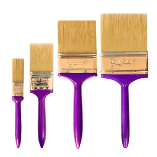 Image of 4 Pcs Paint Brush Set (Home Essentials Kit Sizes 1 inch 2 inch 3 inch 4 inch) | Factory Direct Value Pack, Rust-Resistant Ferrule & Nails, No-Shed Filaments, Sealed in a Secure Polybag.