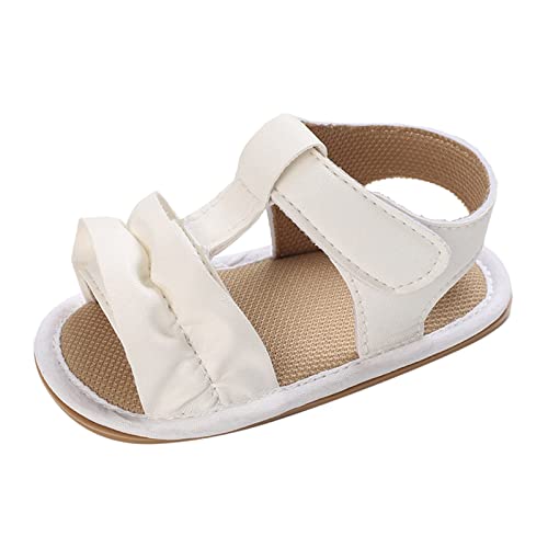 Baby Girls PU Leather Sandals Infant Outdoor Open Toe Comfortable First Walkers Toddler Ankle Ruffle Bowknot Shoes