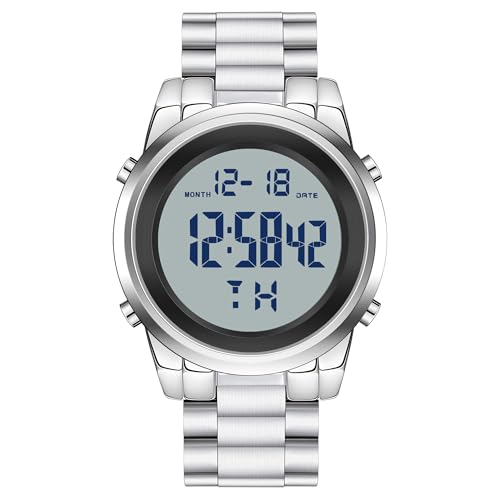 Image of Black Waterproof Digital Wrist Watches for Men Sports Mens Watch | Black Silver Waterproof Sports Wrist Watches for Men Digital Tactical Mens Watches Military