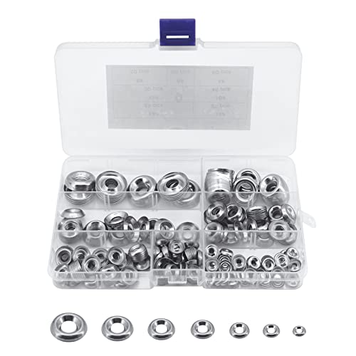 Yuhtech 296Pcs Cup Washers, M4-M16 Stainless Steel Countersunk Finishing Washers Set including Plastic Case
