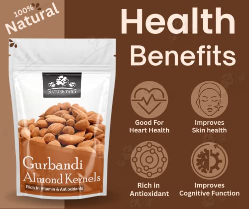 Image of NATURE YARD Orignal Afghan Gurbandi Almond /Badam Giri - 100% Pure & Natural Rich in Oil - 1Kg