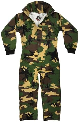 Maddog Durable Ripstop Step-in Coveralls | Full Body Paintball, Airsoft, Mechanic, Outdoor Work Protective Wear Jumpsuit - Camoflauge - Small