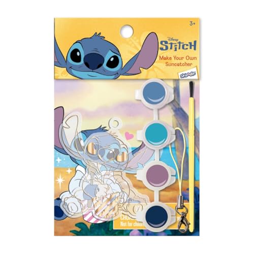 Disney Stitch Make Your Own Suncatcher Arts & Crafts Kit for Kids - Stitch Activity with Paint & Brush - Fun & Creative Gift for Ages 3+