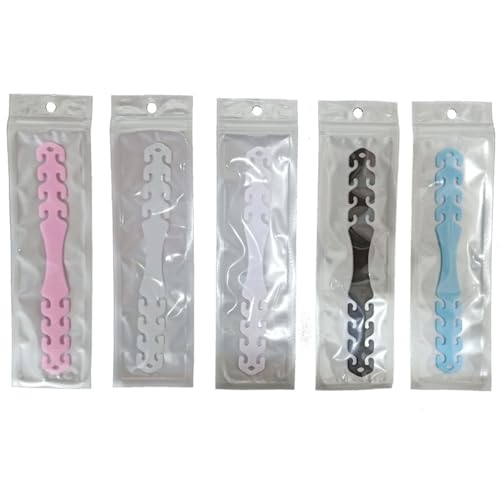 PHENOFICE 10pcs Adjustable Mask Rope Buckle Hooks Non-Slip Ear Strap Extenders for All Ear-Band Masks Multi-Color Black White Pink Blue Transparent for Outdoor and Home Use