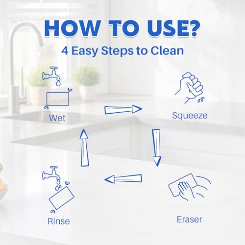 Image of Glass Cooktop Cleaner Sponge, 10 Pack GRS Certified Stove Top Cleaner 2X Density Magic Melamine Sponge Eraser, Extra Durable & Long Lasting, for Kitchen Glass Marble Ceramics Top Daily Cleaning