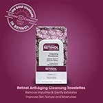 Retinol Anti-Aging Cleansing Towelettes – All-in-One Cleanser, Toner & Makeup Remover in a Convenient Pre-Moistened Wipe – On-The-Go Exfoliating, Toning & Hydrating Leaves Skin Clean, Fresh & Refined - Image 3
