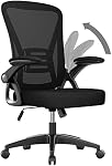 naspaluro Office Chair Comfy Desk Chair Adjustable Height | Ergonomic Computer Chair with Flip-up Armrests for Home Office Guitar Playing