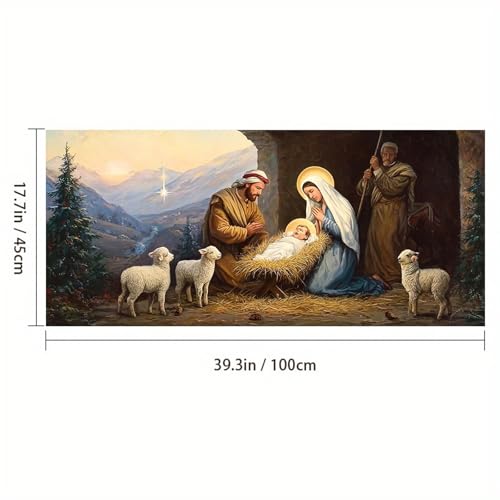 Vinilo decorativo ventana escena nacimiento 39.3x17.7 pulg miniatura 3