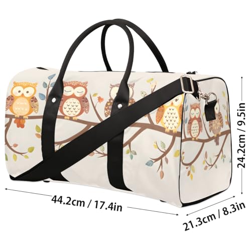 Travel Duffel Bag, Cute Owl Sports Tote Gym Bag Foldable Western Aztec Weekender Bag Carry on Luggage Handle Bag Overnight Shoulder Bag for Women Men,A-20134
