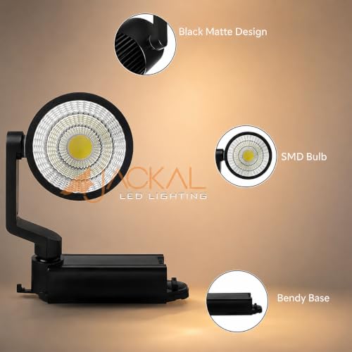 Image of JACKAL 30 Watt Warm White LED Track Light /Spot Light /Focus Light /Picture Light (Pack of 2), Indoor Light with Rotatable Head | Perfect for Showrooms, Shops and Living Room - Trackway Not Included