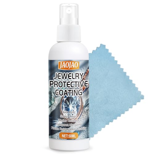 JAOJAO Jewelry Protective Coating, Jewelry Sealant Protective Coating for Metal Fast Drying Transparent after Curing Long Lasting Protect Metal and Stone Jewels from Wear, Clear, 50ML